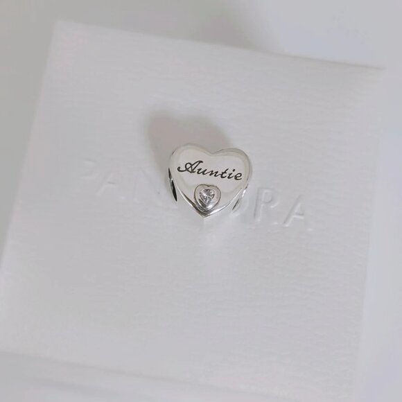 Pandora Auntie Heart Charm S925 Sterling Silver with box - Picture 4 of 6